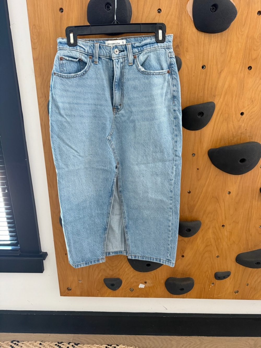 Abercrombie & Fitch Light Blue Midi Denim Skirt